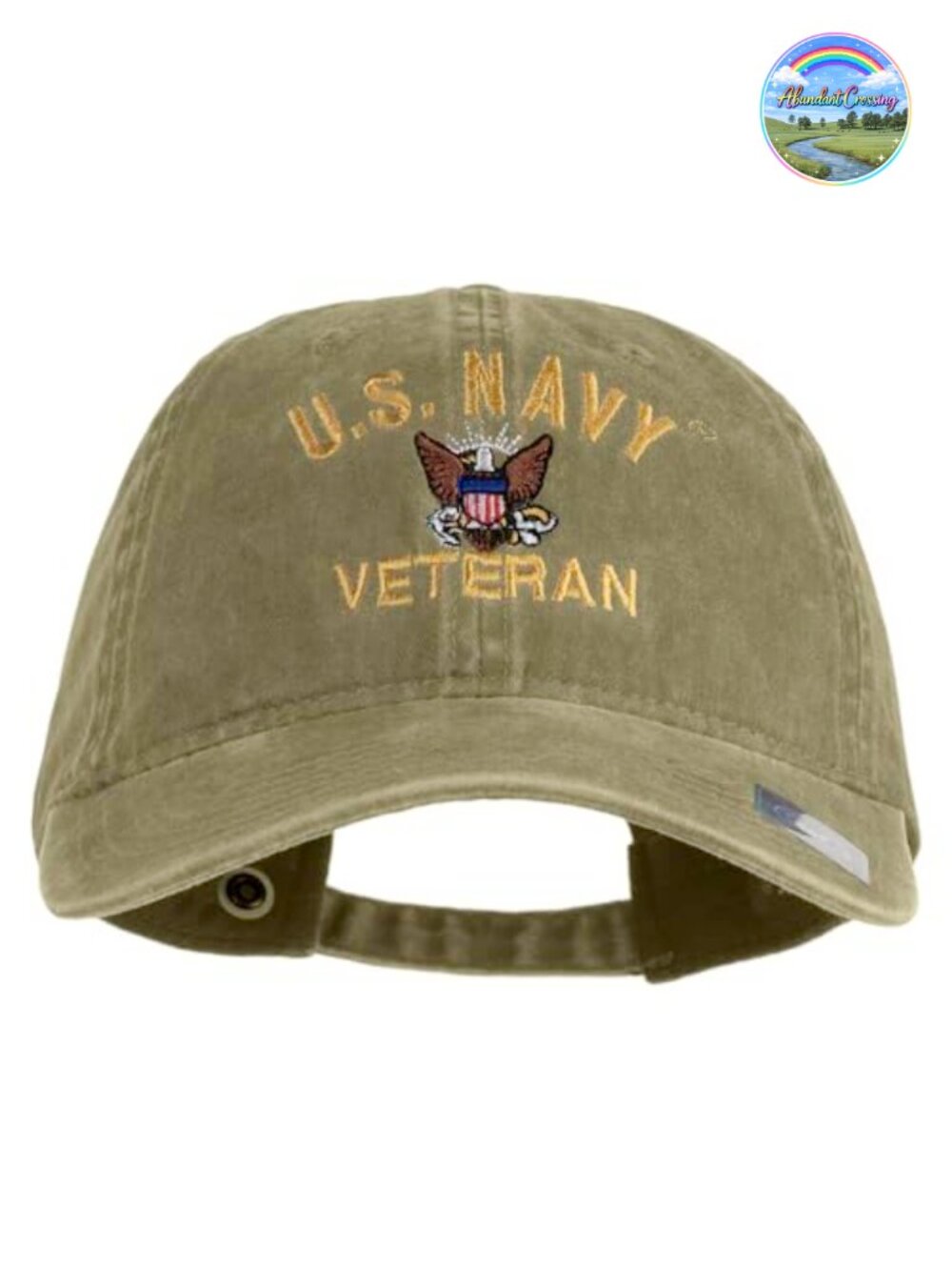 US Navy Veteran Military Embroidered Washed Cotton Baseball Cap